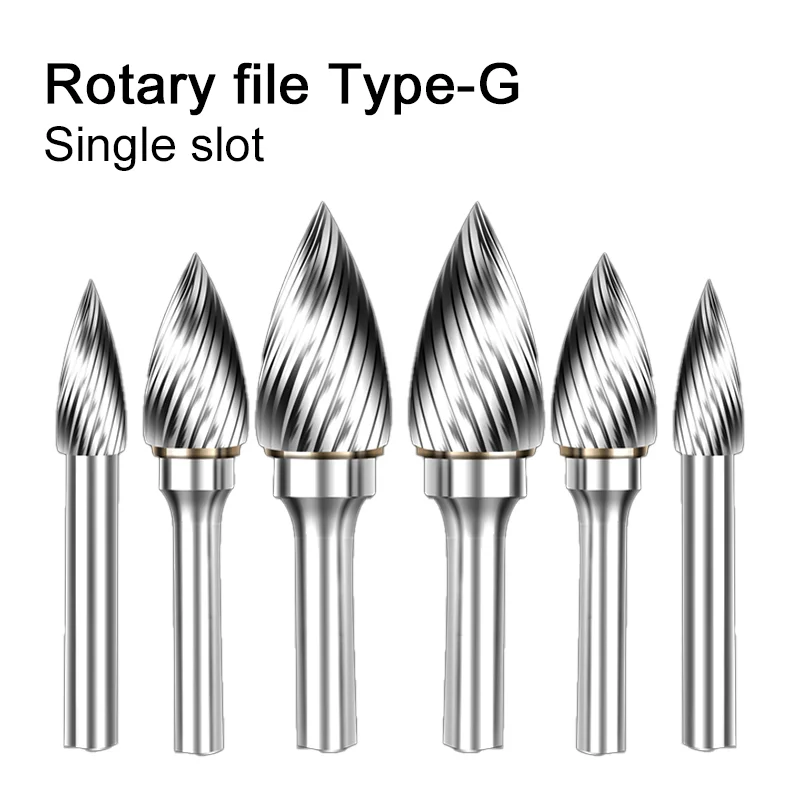 G-Shaped Alloy Rotary Tungsten Steel 1pcs Hard Metal Milling Cutter Wood Carving Grinding Head