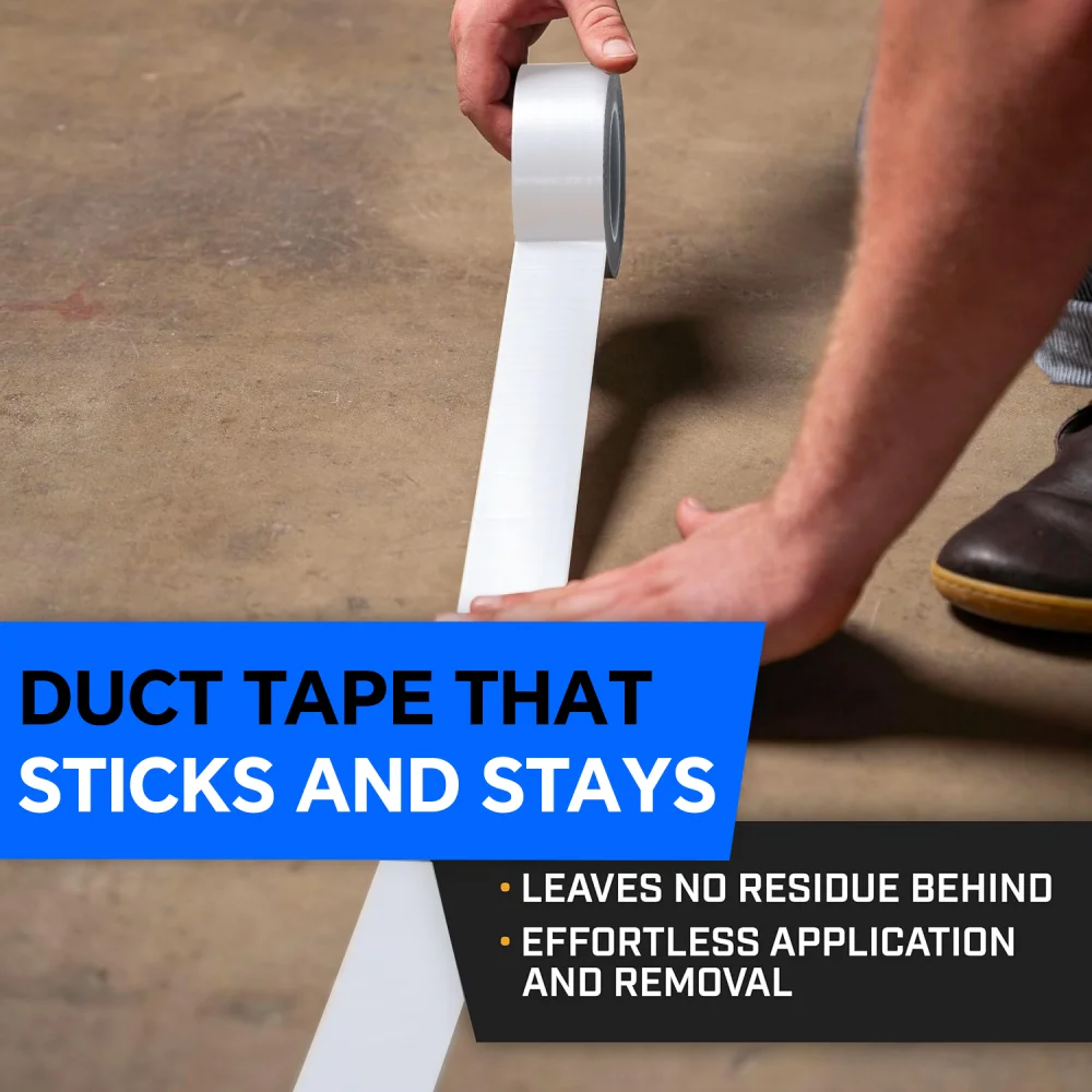 شريط أبيض شديد التحمل، مقاوم للماء، بدون بقايا - شريط لاصق أبيض عالي التحمل مقاوم للماء للمنزل، ومشاريع DIY، والإصلاحات
