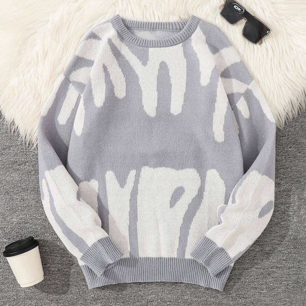 NONE Men's Jacquard Knit Pullover 4