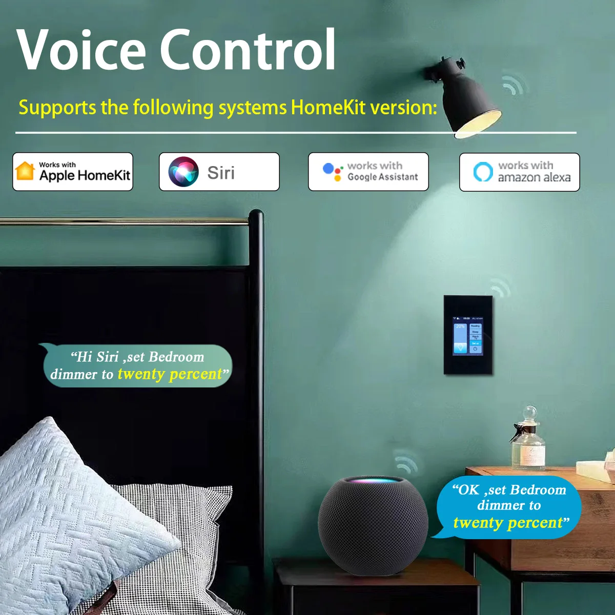 Lanbon Switch 8 Homekit 5 in 1 EU US Universal Smart Home التحكم المركزي لوحة زجاجية ذكية تعمل باللمس مفتاح الإضاءة الجدار
