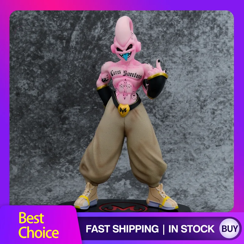 

28CM Anime Dragon Ball Tattoo Majin Buu Figurine DBZ Fat Buu Ornament PVC Action Figures Collection Model Toys Birthday Gift
