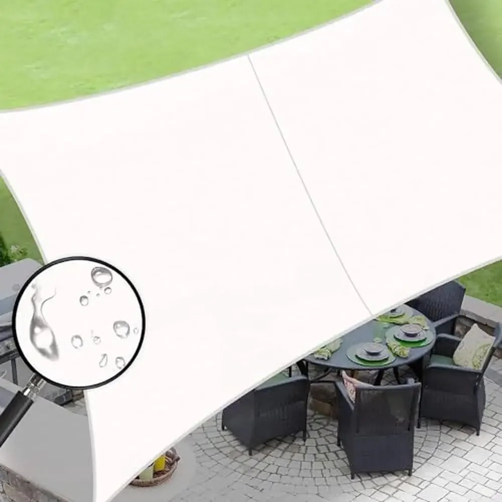 

Triangle Sun Shade Sail UV Resistant Outdoor Patio Garden Backyard White 10'x13' Custom Size Waterproof & Hardware-Free
