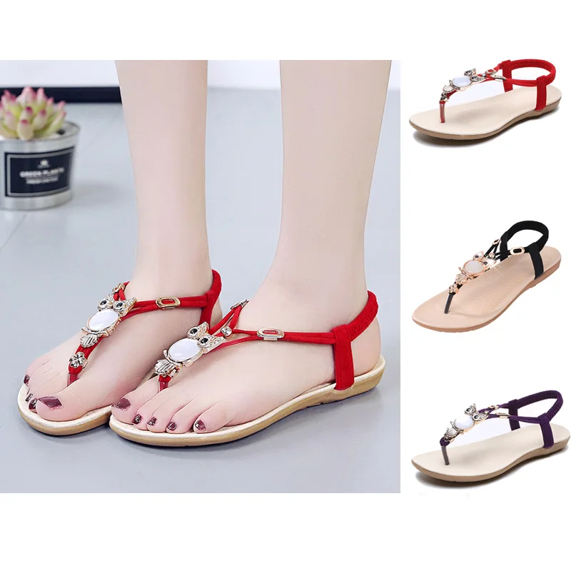 Cartoon Owl Shoes Women Sandals Summer Beach Slippers Women Flip Flops Sweet Ladies Flat Brand Summer Shoes N033