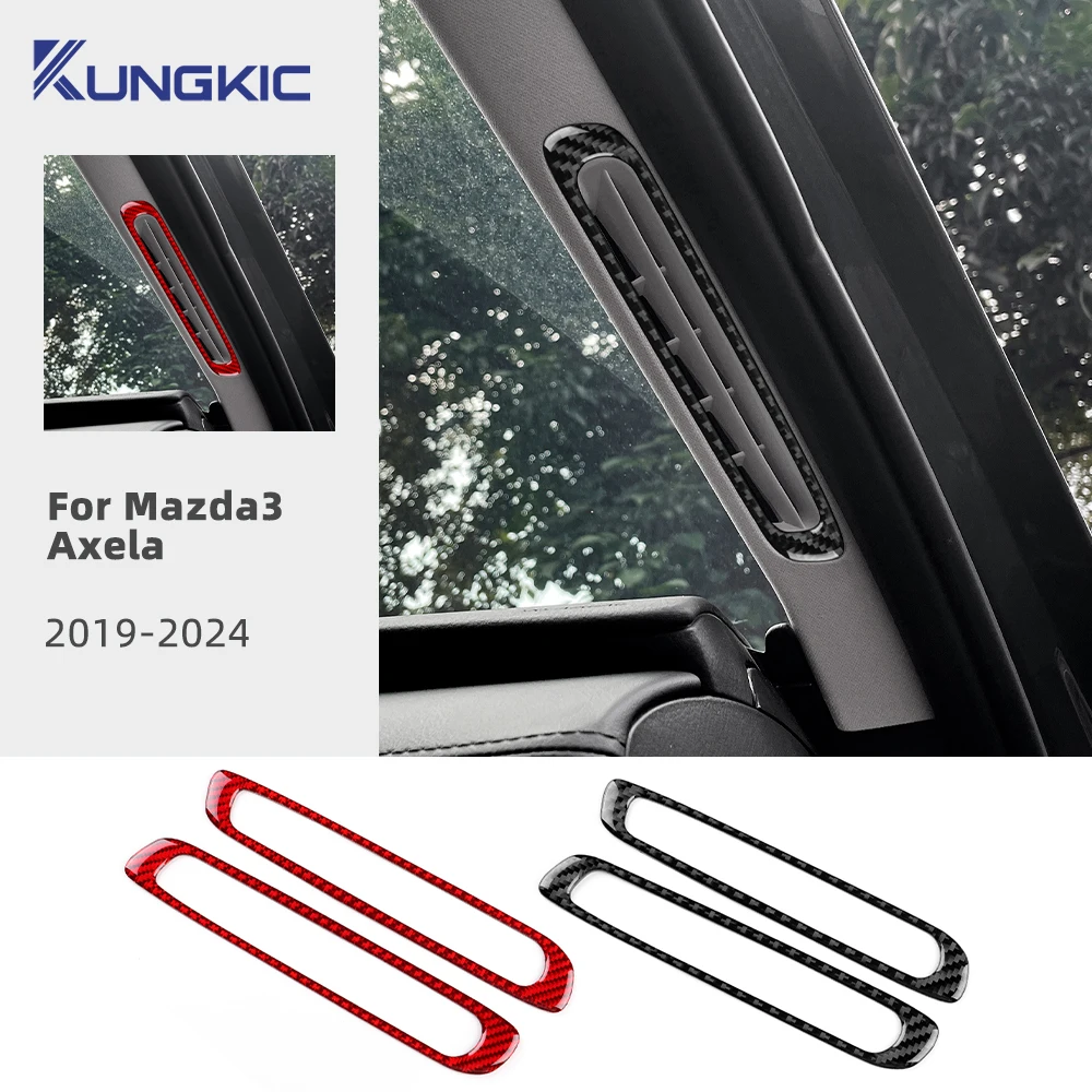 

Real Soft Carbon Fiber Car A-pillar Air Outlet Sticker For Mazda 3 BP 2019 2020 2021 2022 2023 2024 2025 Mazda3 Axela