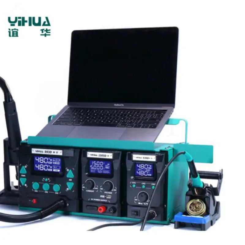 

YIHUA 813 Soldering Iron Hot Air Gun Station DC Power Supply 3 in 1 Repair Tool Set Mobile Phone Maintenance Station