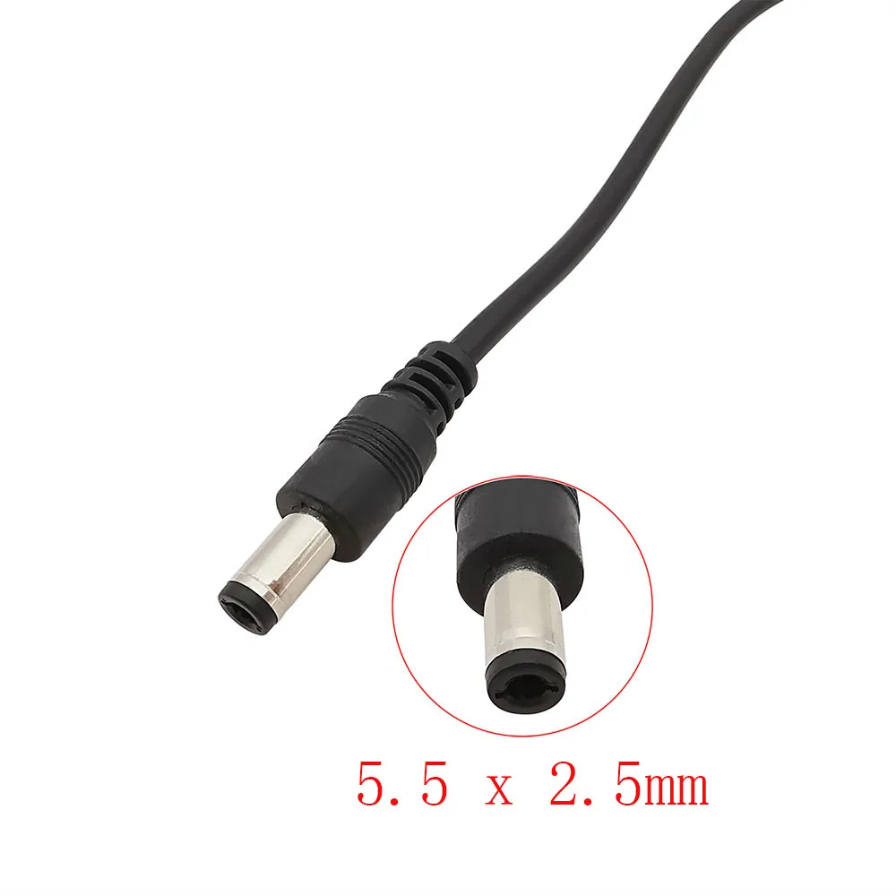 1 pz USB 2.0 tipo A maschio A 5.5x2.1mm/5.5x2.5mm 5/9V DC connettore maschio di alimentazione per piccoli dispositivi cavo USB 0.8/1M