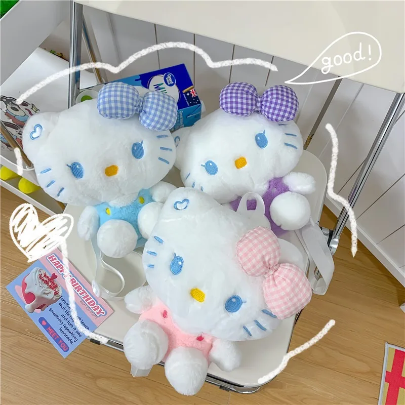 

Новый Kawaii Sanrio Hello Kitty плюшевый рюкзак чучело куклы игрушка женская плюшевая сумка аниме мультфильм Kt рюкзаки на плечо сумки