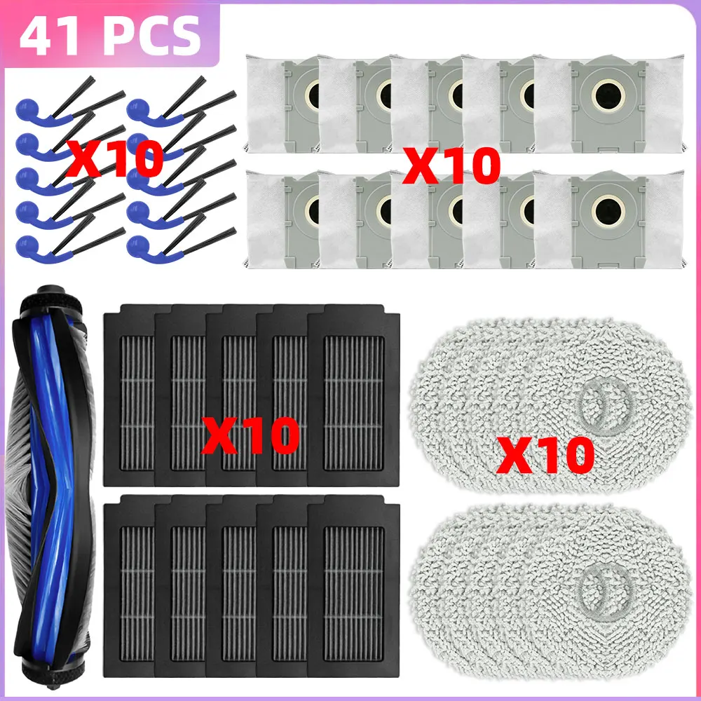 Für Ecovacs Deeboot T30C/T30C OMNI/T30C Prime Omni/T30C GEN 2/T30C OMNI GEN 2(Nicht T30C PRO/PRO OMNI), T30C MAX OMNI, N50 OMNI/N50 Pro Omni, T50S PRO OMNI/ T50S OMNI Haupt/Seitenbürste Filter Mopp