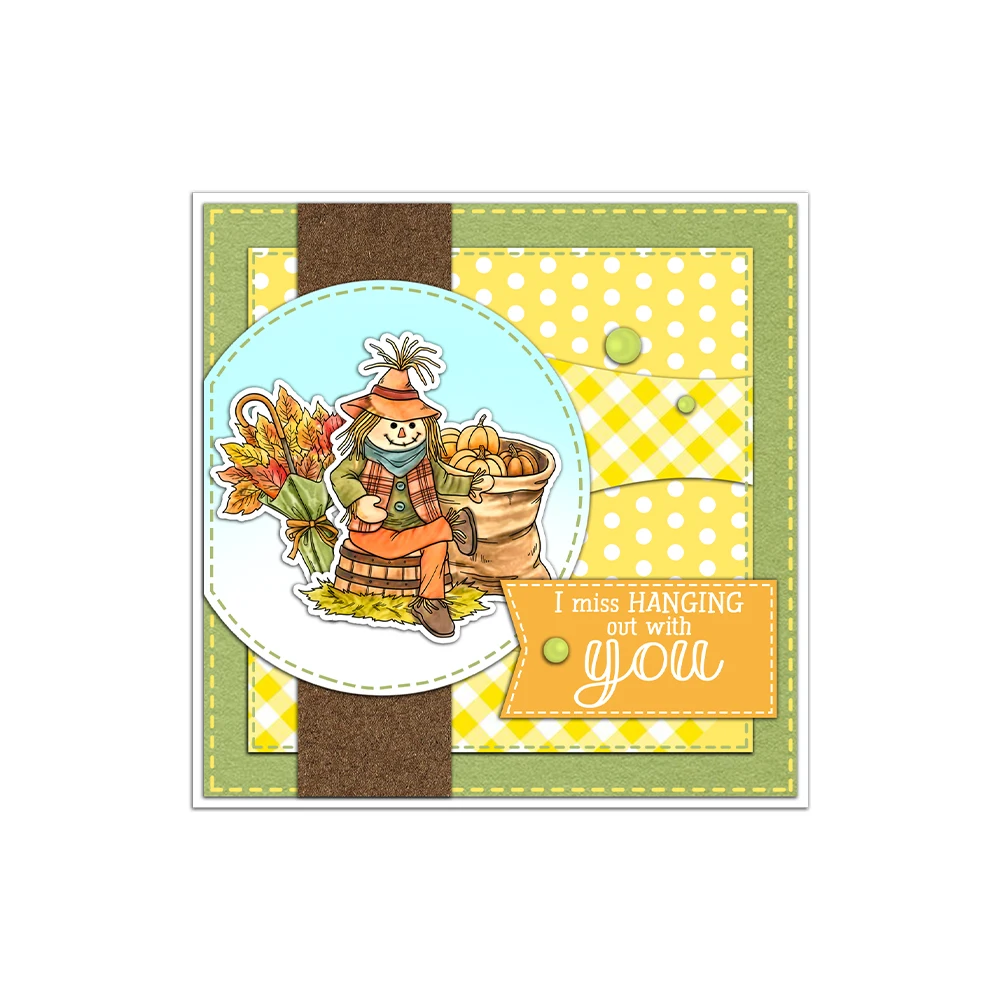 Mangocraft Autumn Days Pumpkins Scarecrow Clear Stamp DIY Scrapbooking Supplies Silicone Stamps For Card Making Albums Decor