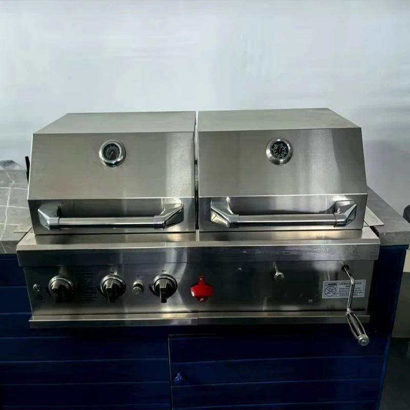 

Modern 5-Burner Built-In BBQ Grill Outdoor Kitchen Thermometer Stainless Steel Propane-Friendly