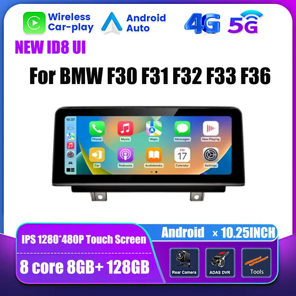 

10.25" Android Carplay Auto Radio Multimedia Player GPS Navigation For BMW F30 F31 F32 F33 F36 NBT Series 2 F46 EVO System