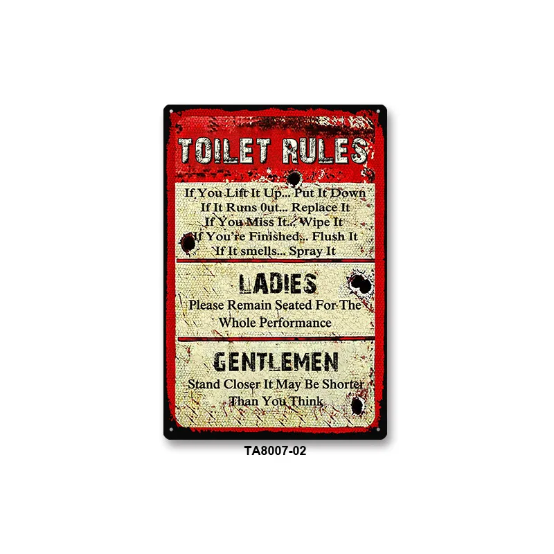 Tin Metal Decor Is A Hot Selling Fashion and Trendy Decoration for Bars, Clothing Stores, Home Decor, and Wall Decorations