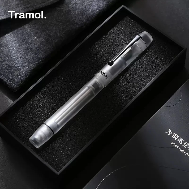 

Tramol Frosted Acrylic Negative Pressure Fountain Pen Visible Colorful Ink with EF/F/M School Office Supplies PK Asvine Majohn