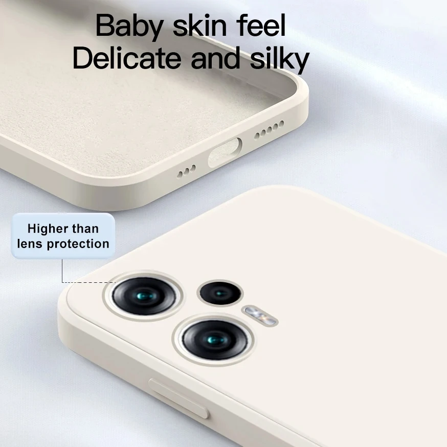 Poco F5 Pocof5 Case Square Liquid Silicone Soft Cover For Xiaomi Poco F5 F 5 Pocof5 F5Full Protection Phone Case Poco F5