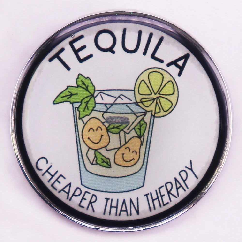 Tequila Cheaper Than Therapy Funny  Brooch Jewelry Gifts