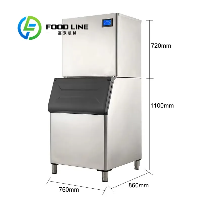 

Customized Commercial 280kg 24h Half Moon Ice Machine Crystal Clear Crescent Maker