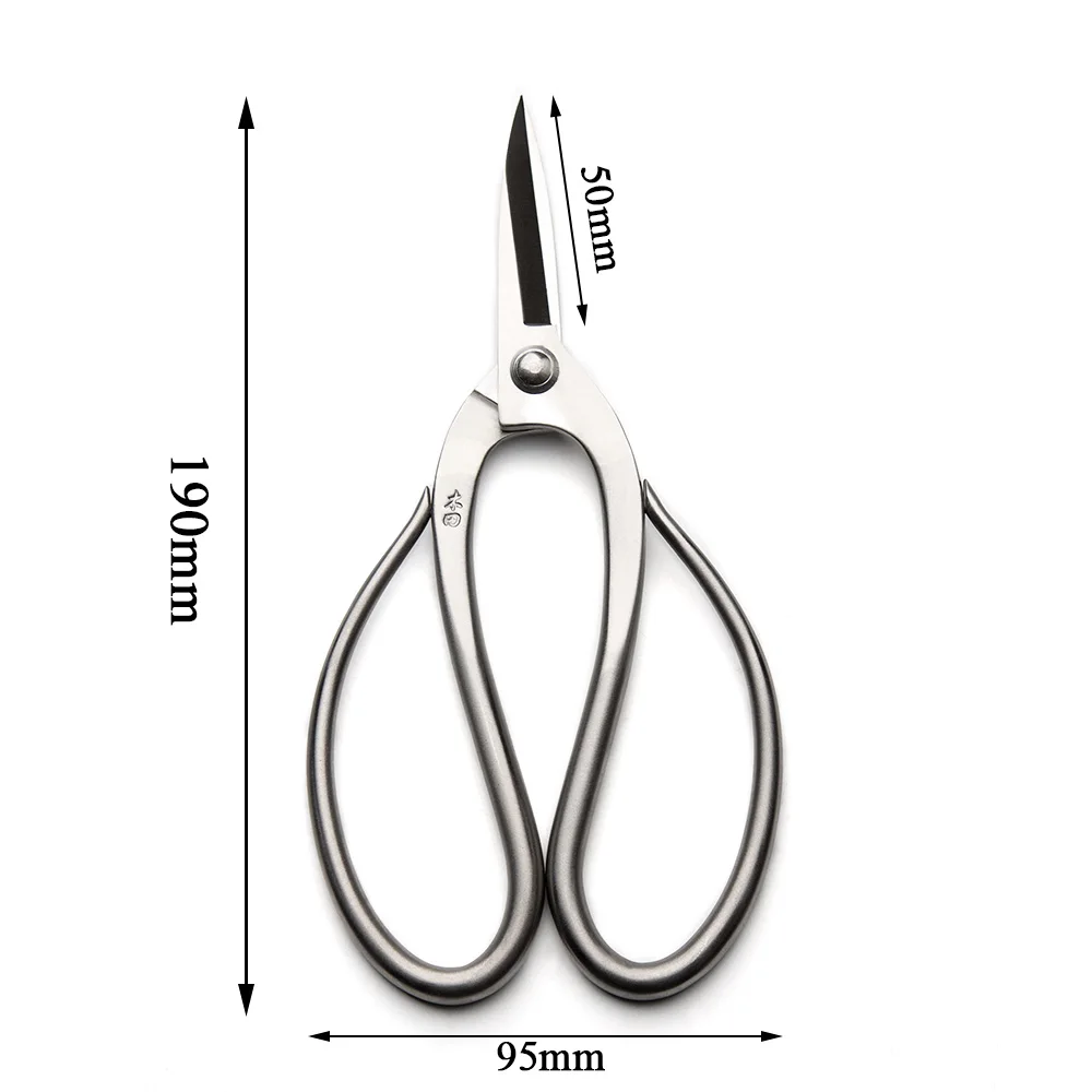 Ciseaux de taille de racine de qualité professionnelle 190 mm, outils de bonsaï en acier allié 4Cr13MoV de TianBonsai