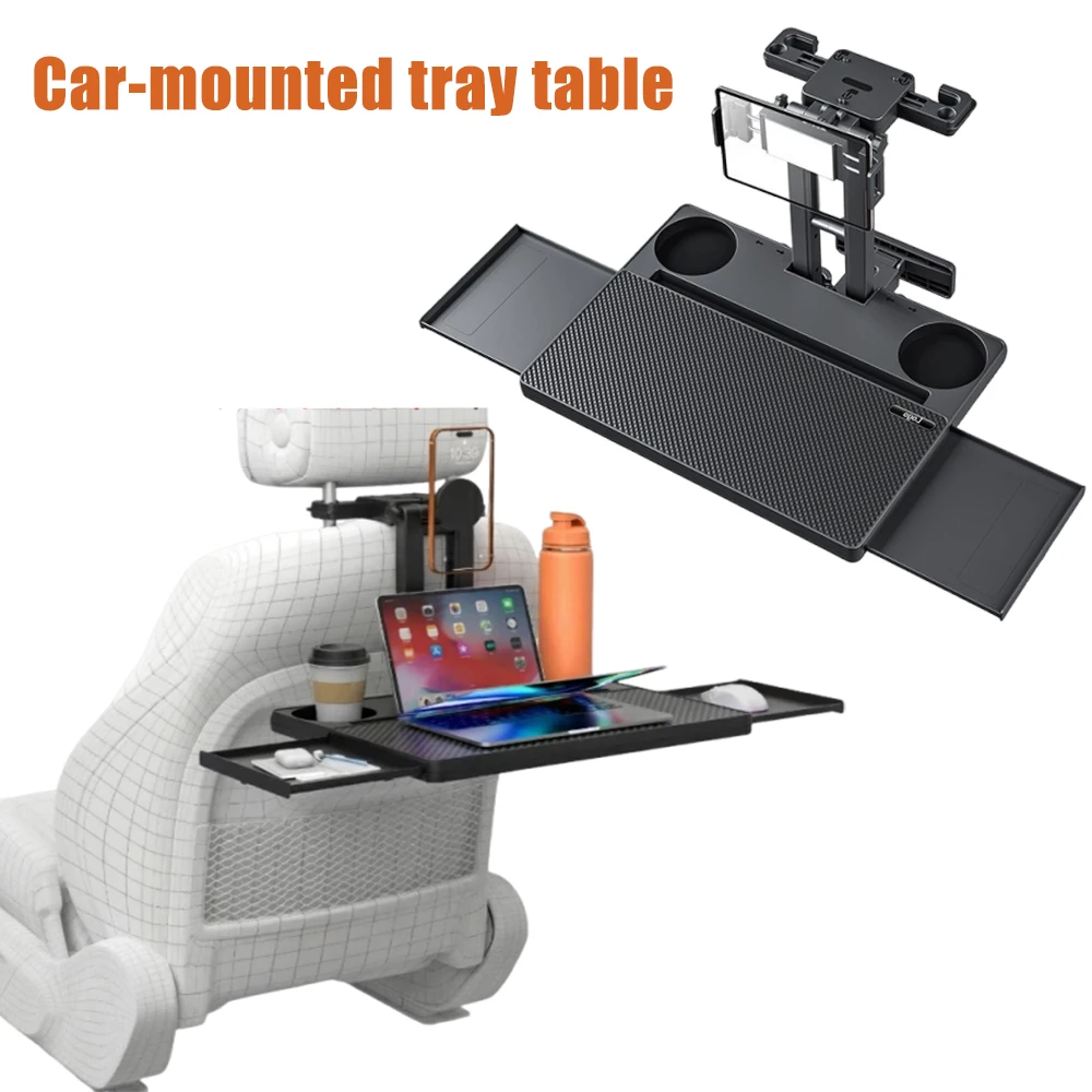 Foldable Car Rear Seat Tray Table Multifunctional Laptop Desk Eating Writing Travel Camping Road Trip Vehicle Accessory