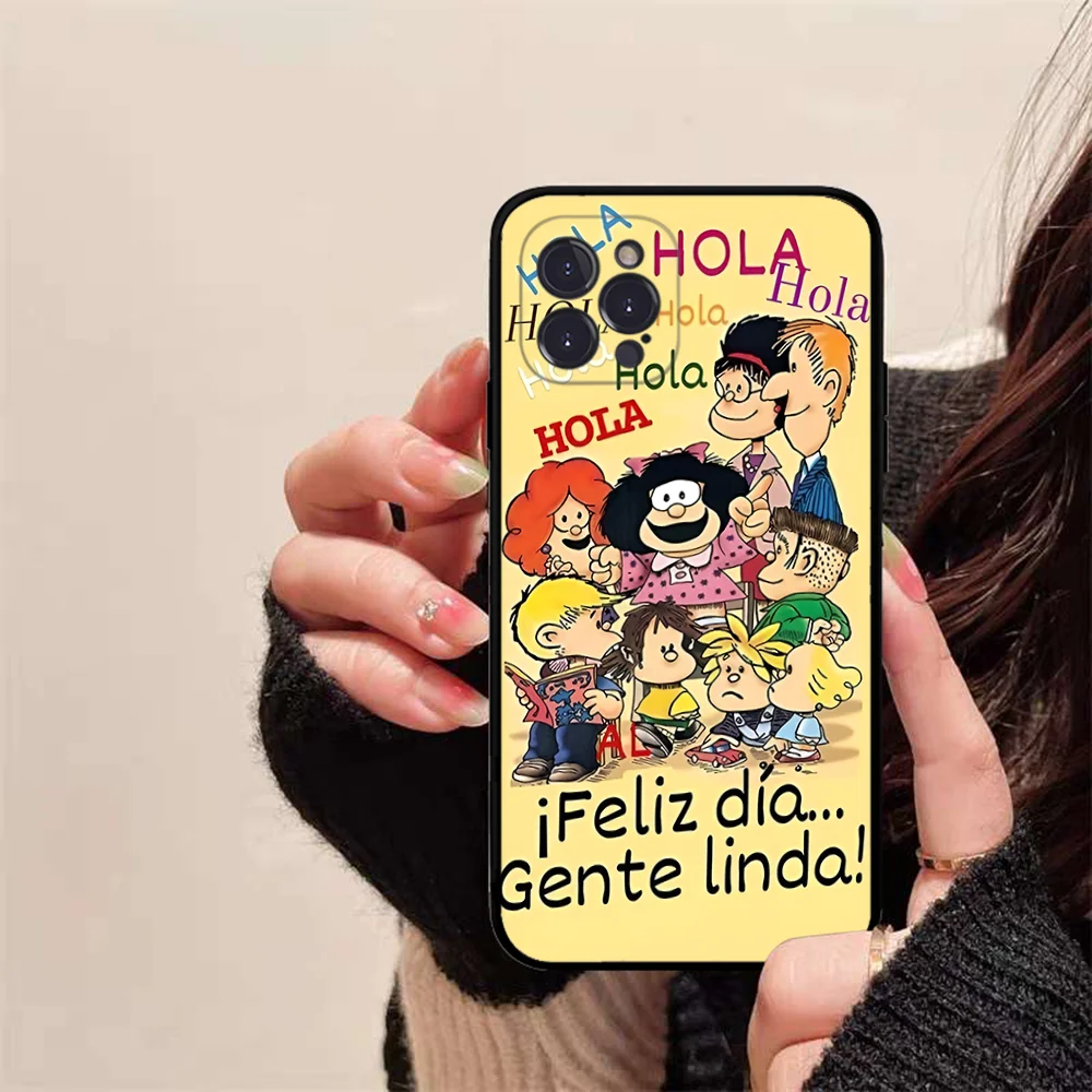 M-Mafalda Cartoon Phone Case for iPhone 15 8 7 6 6S Plus X SE 2020 XR XS 14 11 12 13 Mini Pro Max Mobile Case