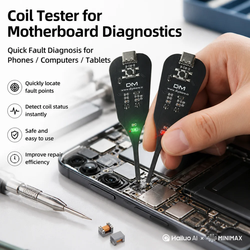

Black inductance tester motherboard coil tester Upgraded Version quick troubleshooting precise positioning Type C or with batte