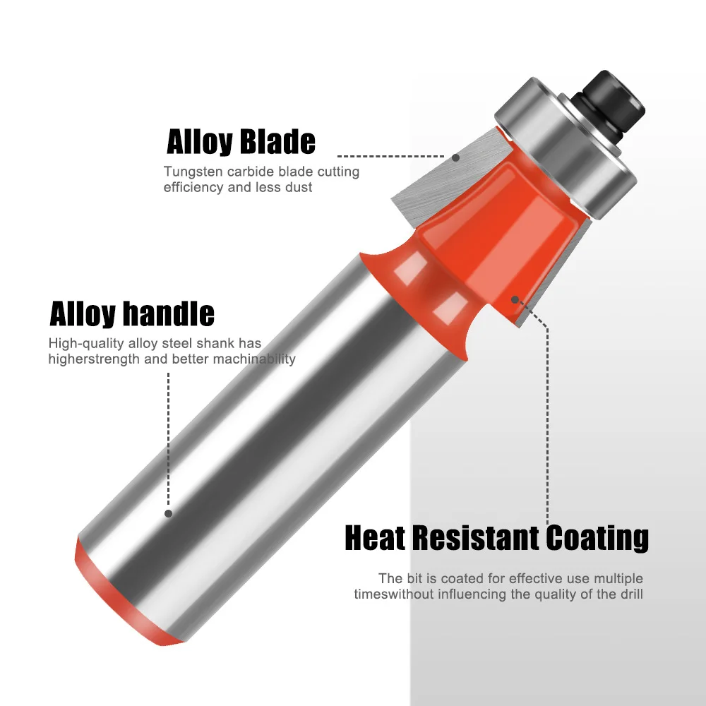 15 Degree Bevel Chamfer Router Bit Wood Edge Beveling Trimming Engraving Cutter For 12mm 1/2