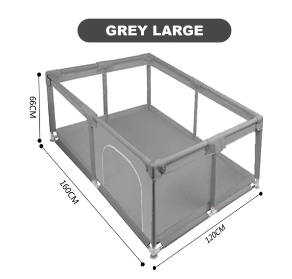 Parc d'activités intérieur portable pour bébé, barrière de jeu pour tout-petits de 66 cm de haut, centre d'activités en maille respirante et transparente, tube stable en acier inoxydable, ventouses antidérapantes et protection des bords en éponge