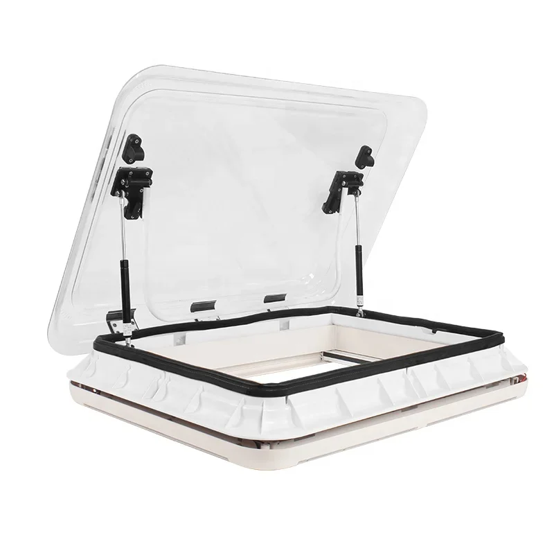 Motorhome Accessories 700 * 500mm Motorhome Windows with Light Emitting Diode UV Protection Glass Acrylic Sunroof