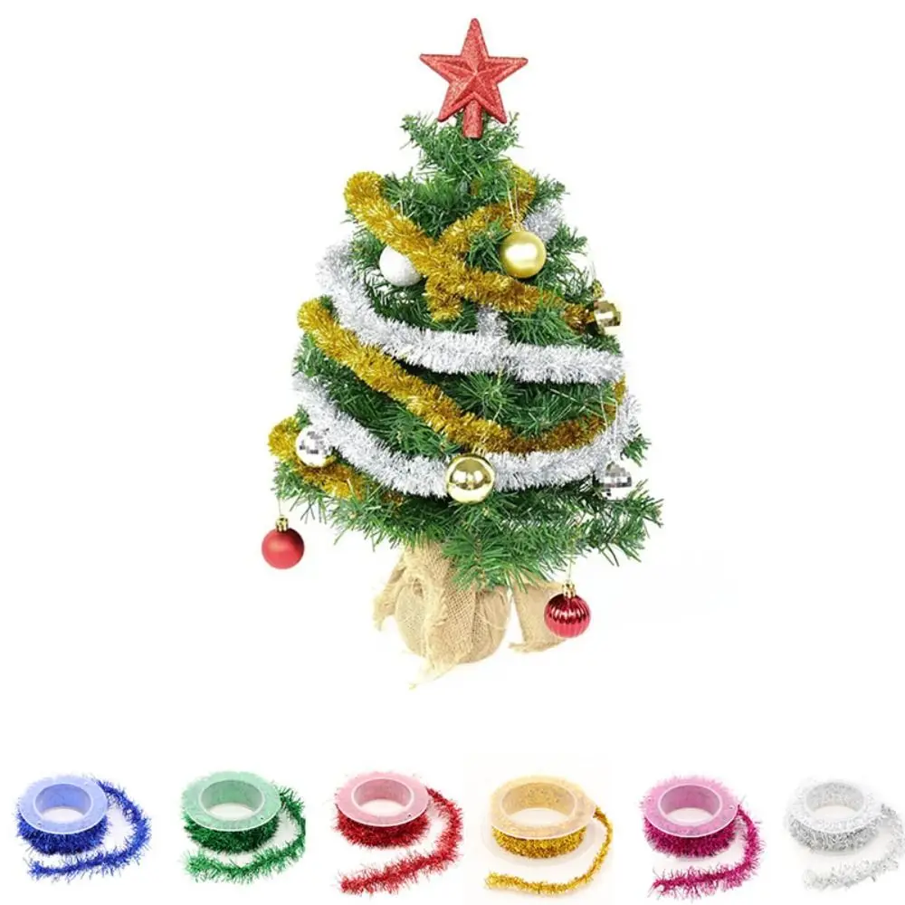 

Christmas Tree Ornament 1.5M Tinsel Hanging Rattan Flashing Multicolor Colorful Ribbon Shapeable Gold Silver Wire Noel