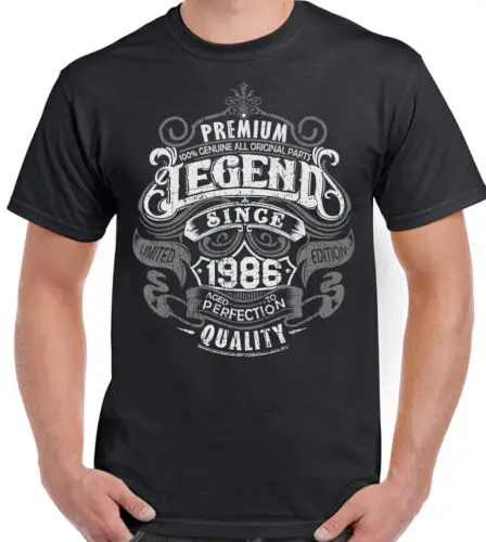 38e Verjaardag T-Shirt 1986 Mannen Grappig 38 Jaar Oude Top Premium Legende Sinds