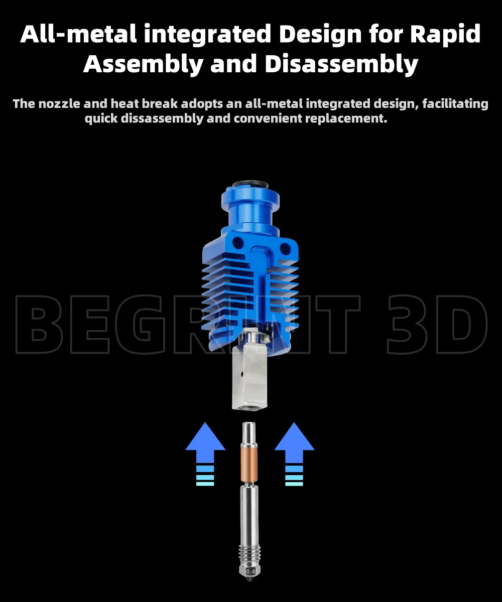 Neues Upgrade TZ-E3 3.0 Hotend Kit für Ender 3/CR10/VORON 2.4 Hochgeschwindigkeitsdruckkopf Hi-End Extruder J-Kopf Hot End für Ender3 V2 – Detail 1