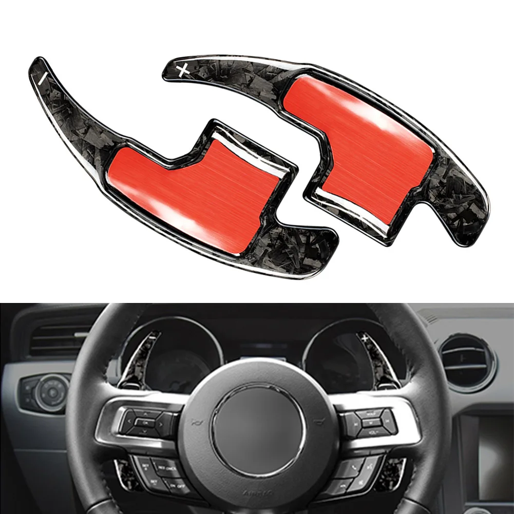 

Forged Carbon Fiber Car Steering Wheel Paddle Shifter Extension For Ford Mustang 2015 2016 2017 2018 2019 2020 2021