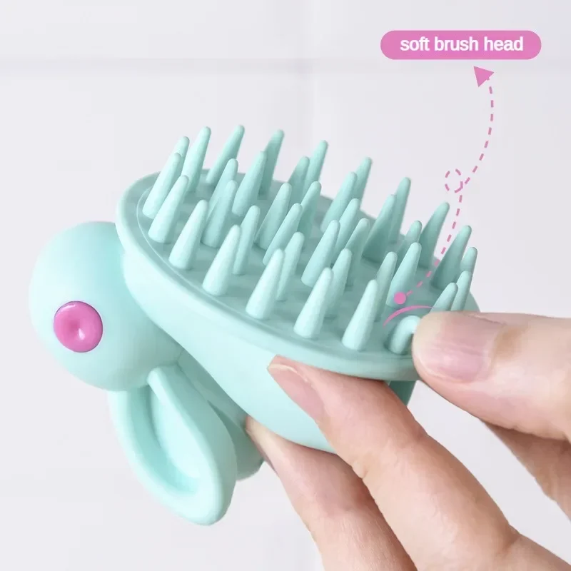 Massage Brush Finely Crafted Silicone Brush Head No Harm To The Scalp Massager Easy To Clean and Has No Sharp Edges or Corners