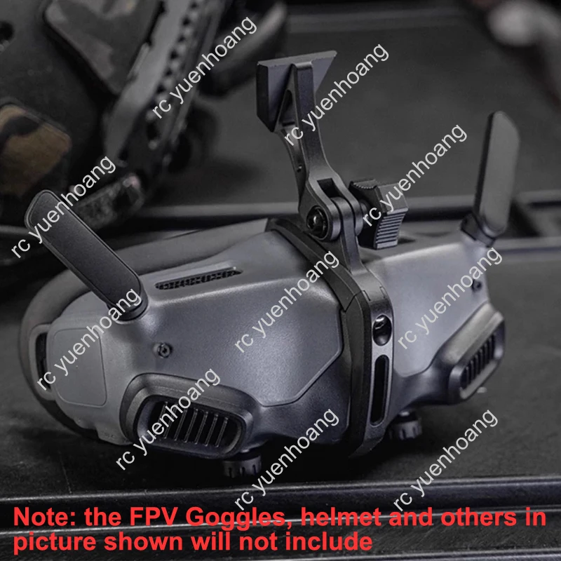 1PCS FPV Casco tattico Occhiali digitali Flip Mount Adattatore per autocarro con cassone ribaltabile con regolazione dell'angolo per DJI Goggles 2 Drone Accessori