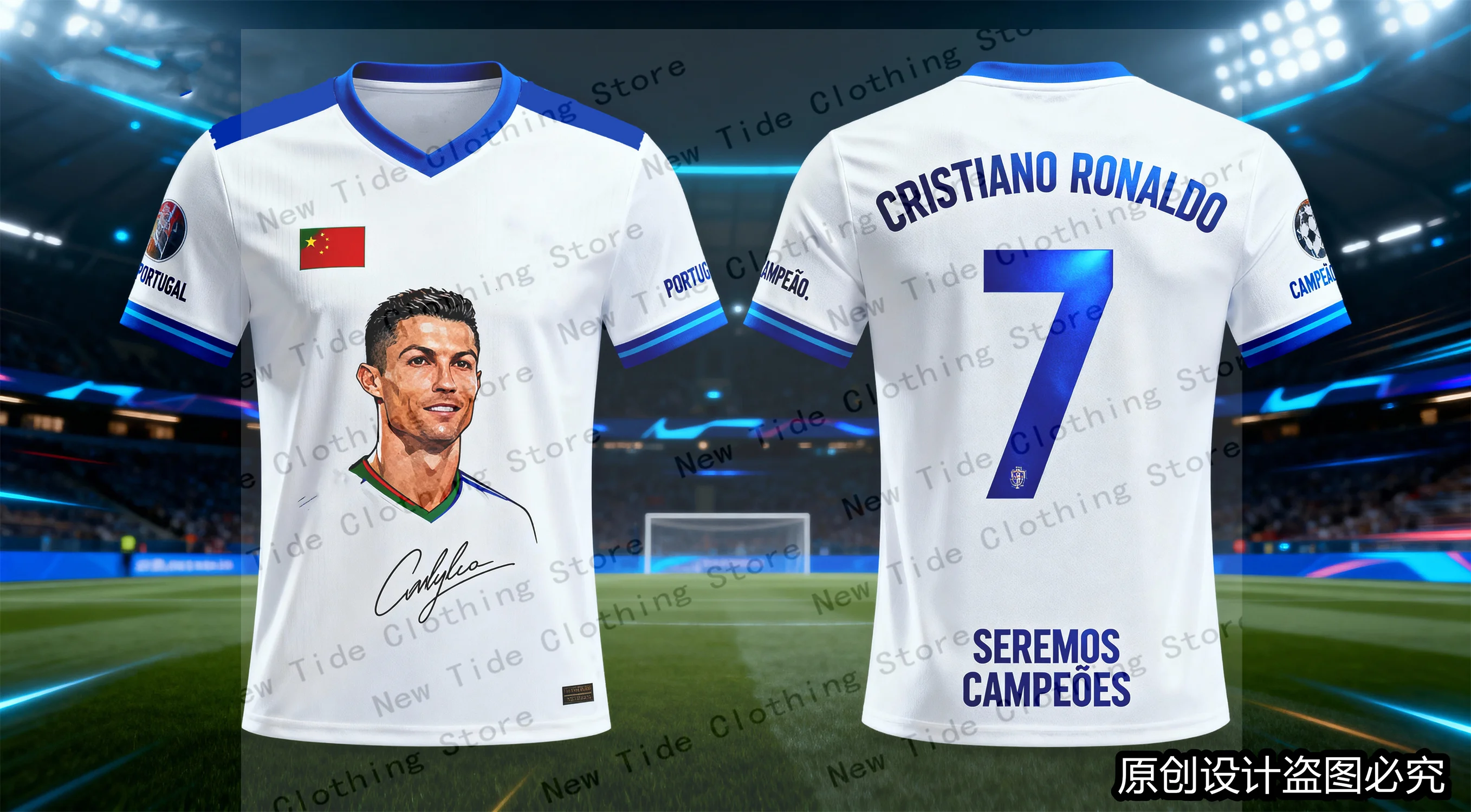 تي شيرت جيرسي CR7 وتي شيرت بتصميم حصري لعام 2026 لمحبي الرجال - إصدار محدود من معدات كرة القدم المتاحة 3