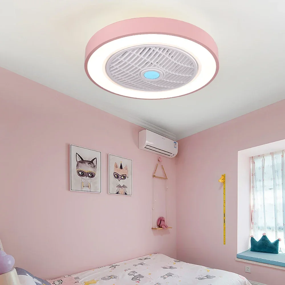 Imagem -05 - Nordic Casa Ventilador de Teto com Luz Controle Remoto Inteligente Lâmina Invisível Silencioso Ventilador Decoração Iluminação Luz Teto 50cm