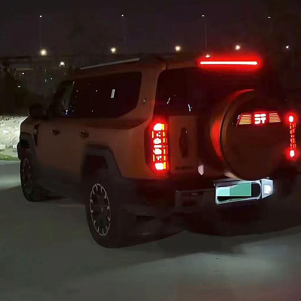 For JETOUR G700 2025 2026 Dynamic Flowing LED Tail Light Rear Trunk Letter Decor Daytime Running Light Spare Tire Cover Lamp