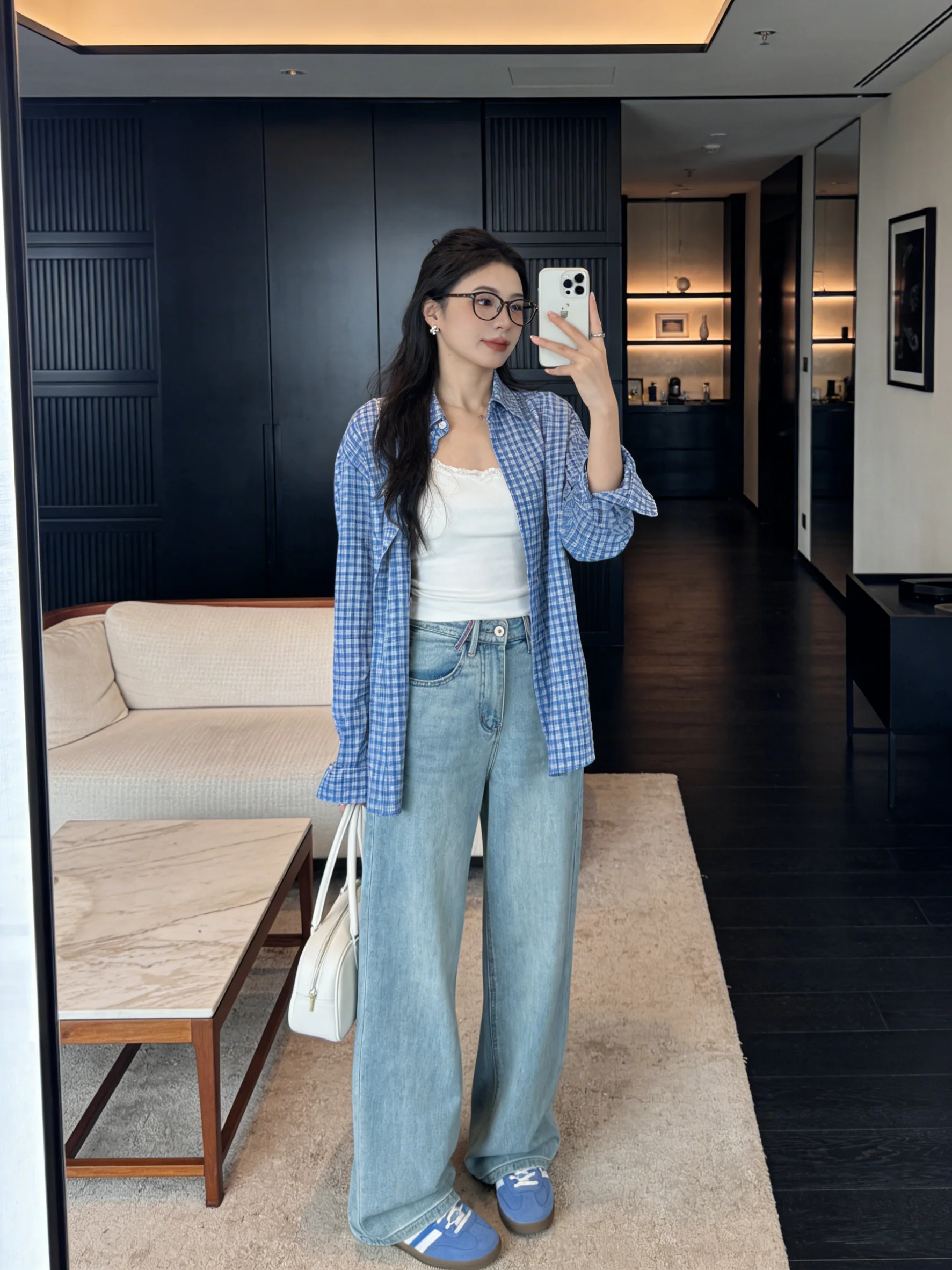 

Casual Loose Light Blue Jeans High Waist Wide Leg Pants Hong Kong Style Versatile Spring Summer New Slimming Effect