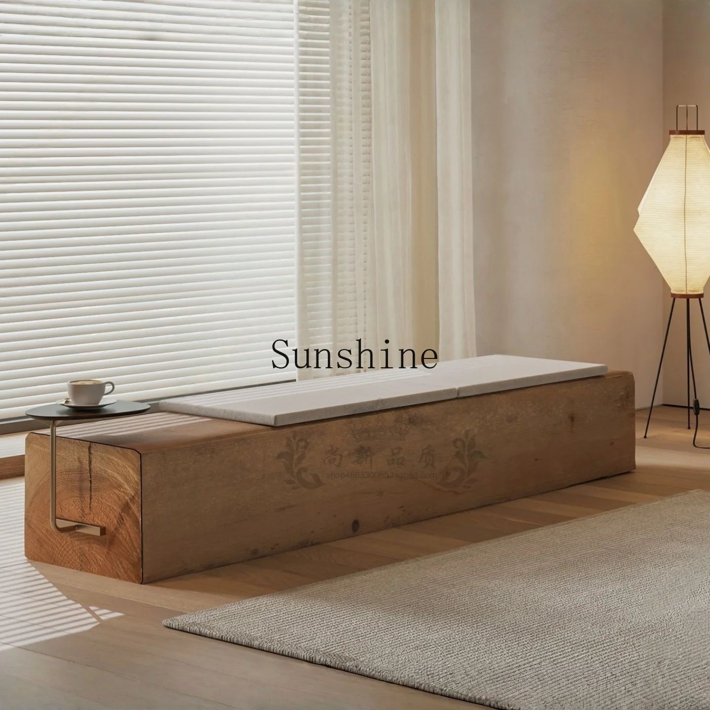 Medieval style creative wooden sofa stool design sales office entrance lobby entrance waiting area rest