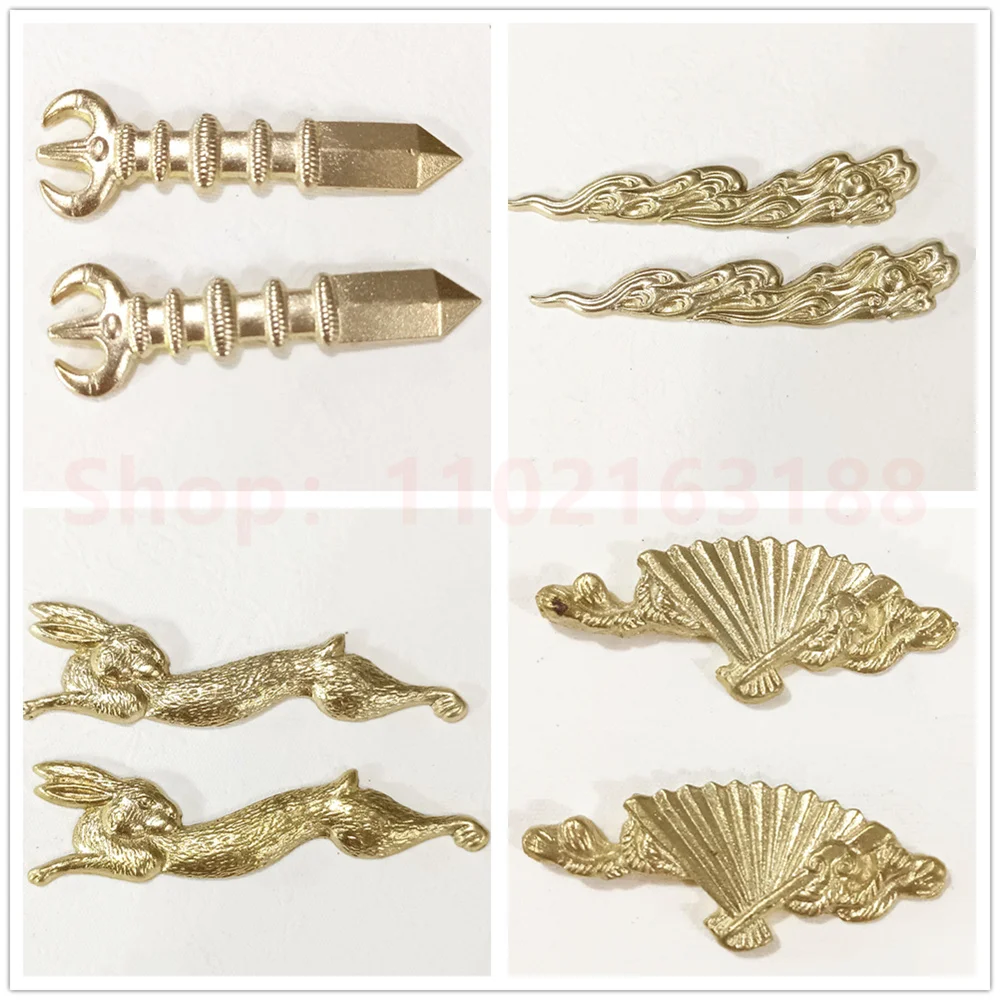 4Pairs Copper Brass Menuki For Real Japanese Japan Samurai Katana Sword Tsuka Handle Hilt Fittings Accessories Parts New