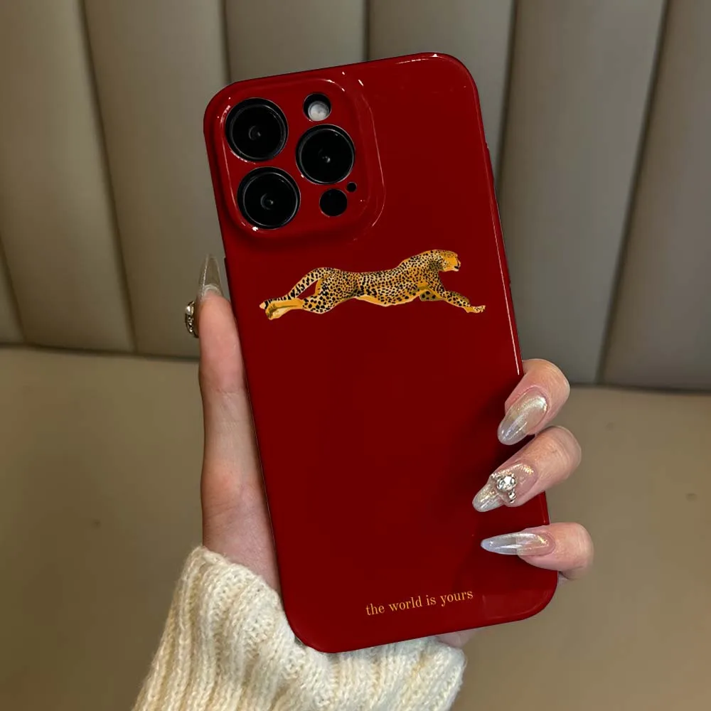 Fashionable Leopard Pattern Cover For Apple iPhone 17 16 15 14 13 12 11 XR Plus Pro Max Feilin Phone Case Wave Oil Phone Case