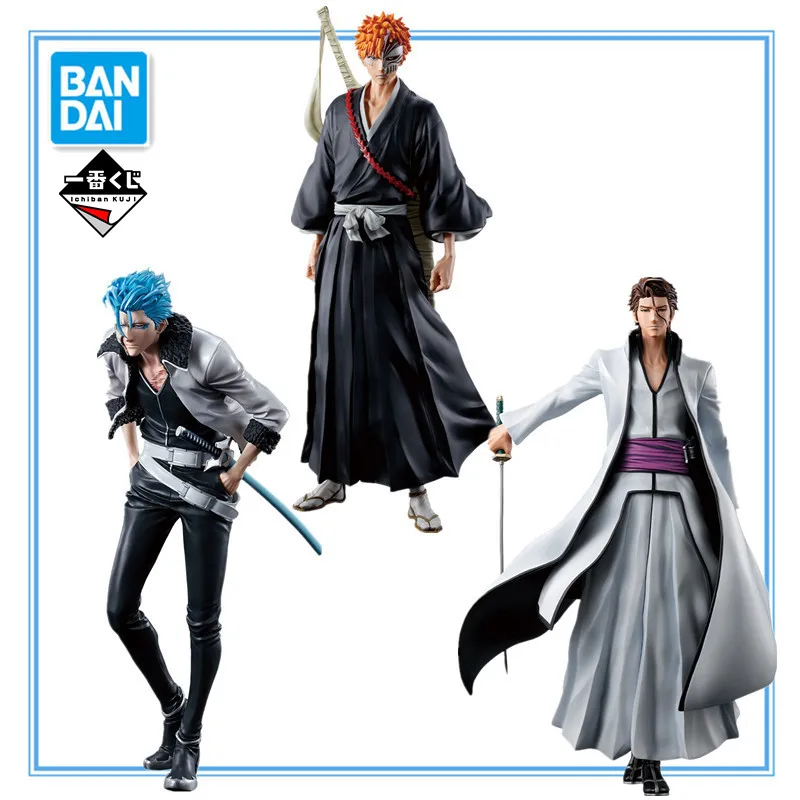 In Stock BANDAI BLEACH Ichiban KUJI Stirring Souls vol1 Kurosaki Ichigo Aizen Sousuke Jaegerjaques Anime Action Figure Model Toy