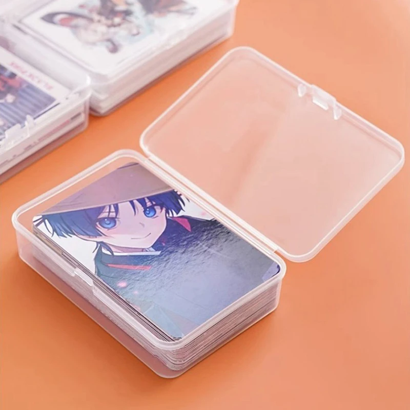 1PCS Storage Box Plastic Container Photocards Small Card Storage Box Desk Organizer Box Classification Box Stationery