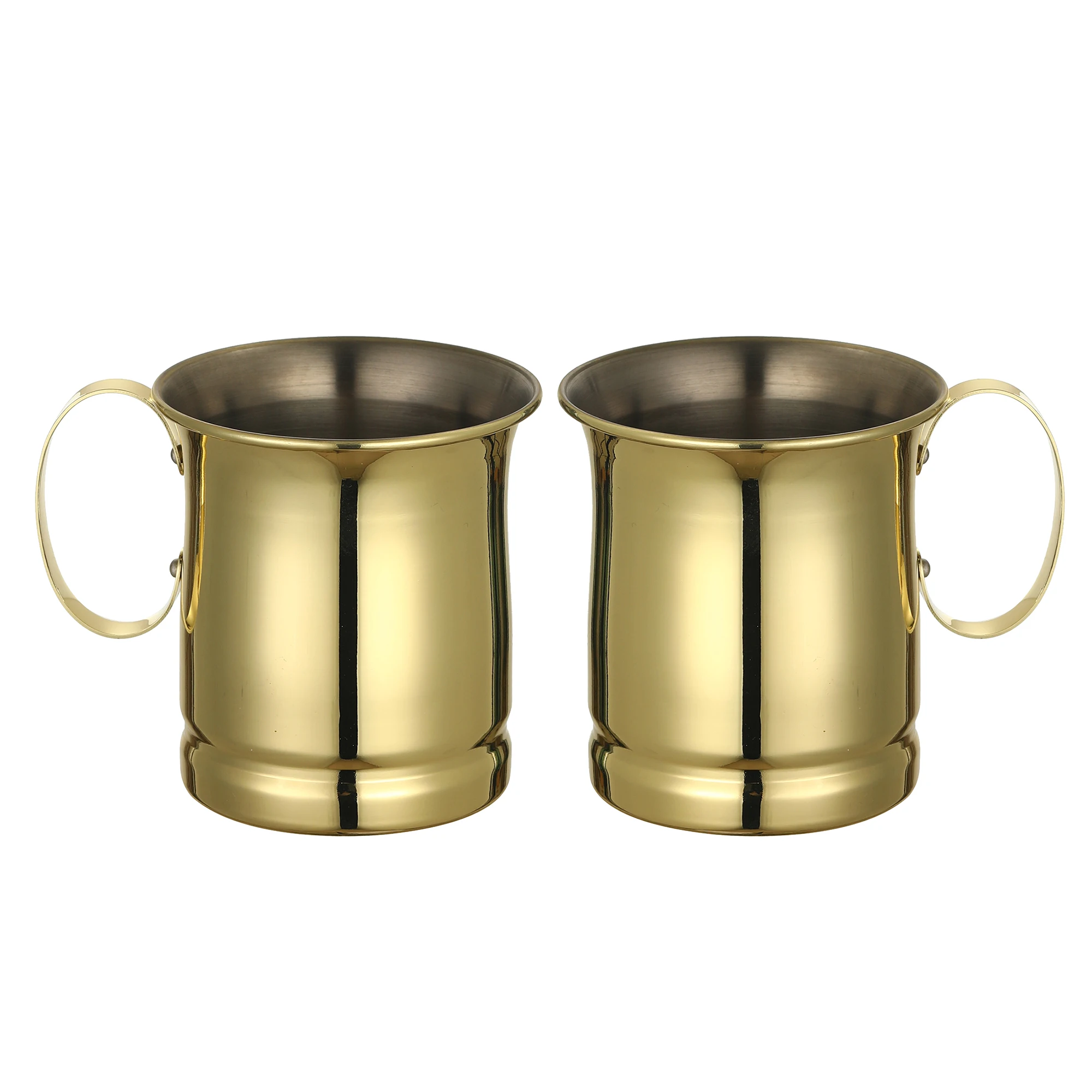 2packStainless Steel 304 كأس البغل موسكو - كوب معدني مطلي بالنحاس للكوكتيلات البارية، تصميم اللهب #1