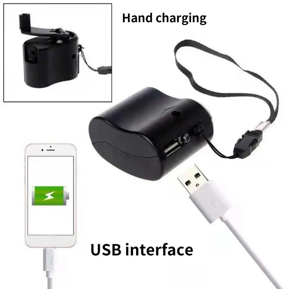 Hand Crank Charger Portable Safe Charging USB Port Mobile Phone Tablet Manual Emergency Dynamo for Outdoor