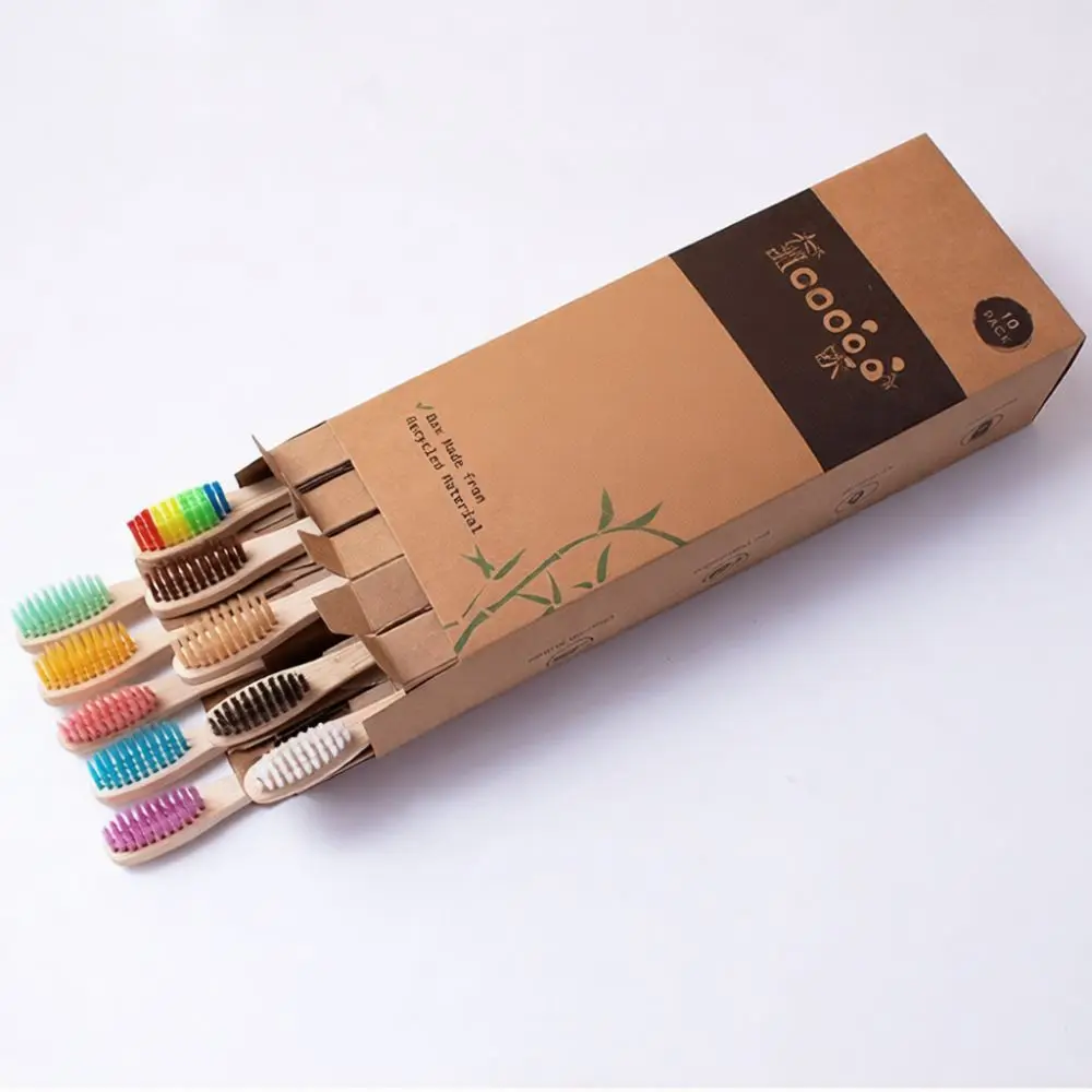 Natural Bamboo Handle Toothbrushes Soft Charcoal Bristles Manual Oral Hygiene Set Bathroom Essentials For Adult Daily Use