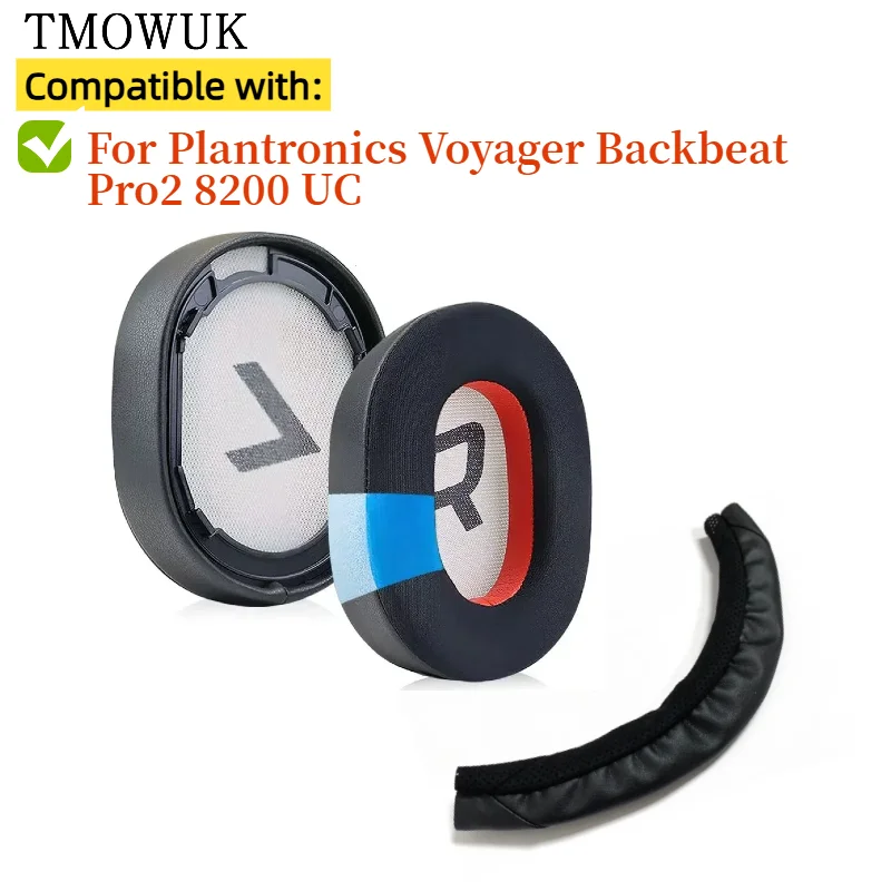 Replacement Protein Leather Ear Pads Cushion Cover Earpads for Plantronics Voyager Backbeat Pro2 8200 UC Headset