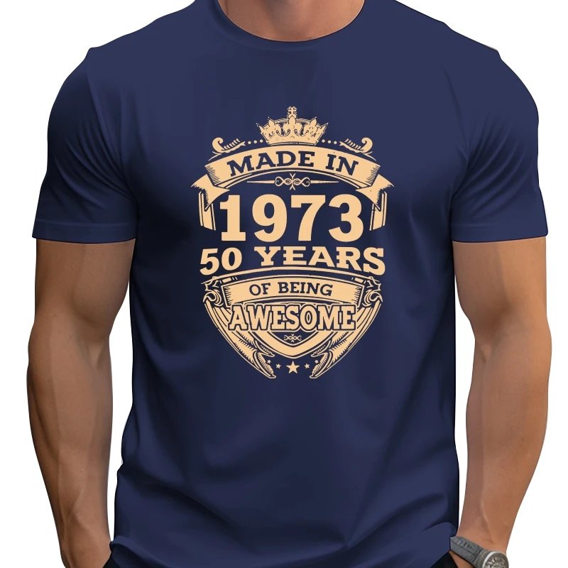 

Сделано в 1973 году 50 лет быть потрясающими 50-летими футболки с графическим рисунком, хлопковая уличная одежда с короткими рукавами, подарки на день рождения, летняя стильная футболка