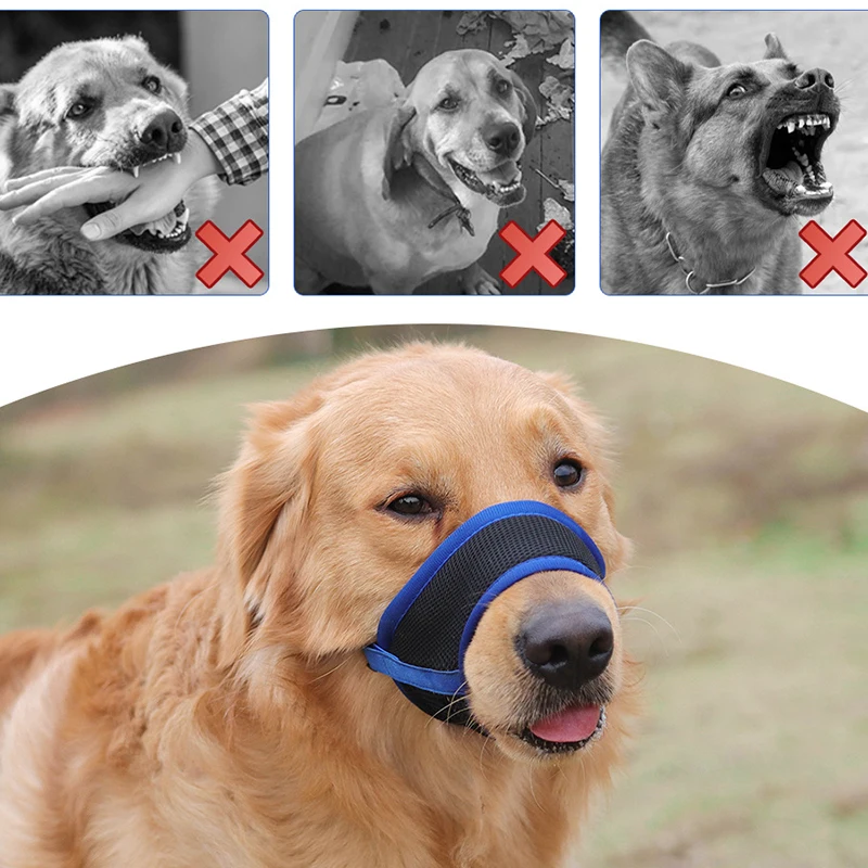 Pet mask anti barking and anti biting dog mouth cover breathable mesh fabric pet anti accidental feeding mouth cover