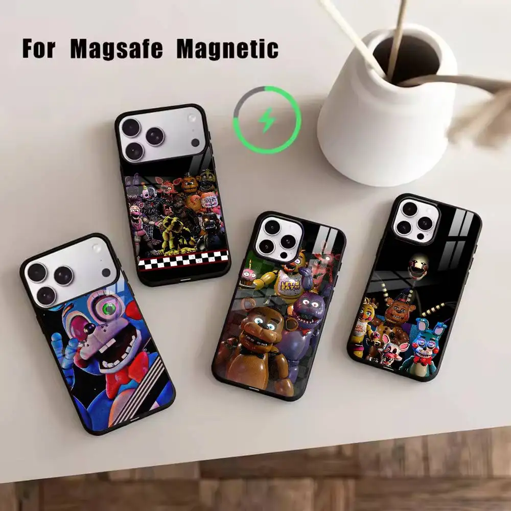 

FnafFive-nights-At Phone Case For iPhone17,16,15,14,13,12,11 Plus,Pro Magnetic with Magsafe Wireless Charging