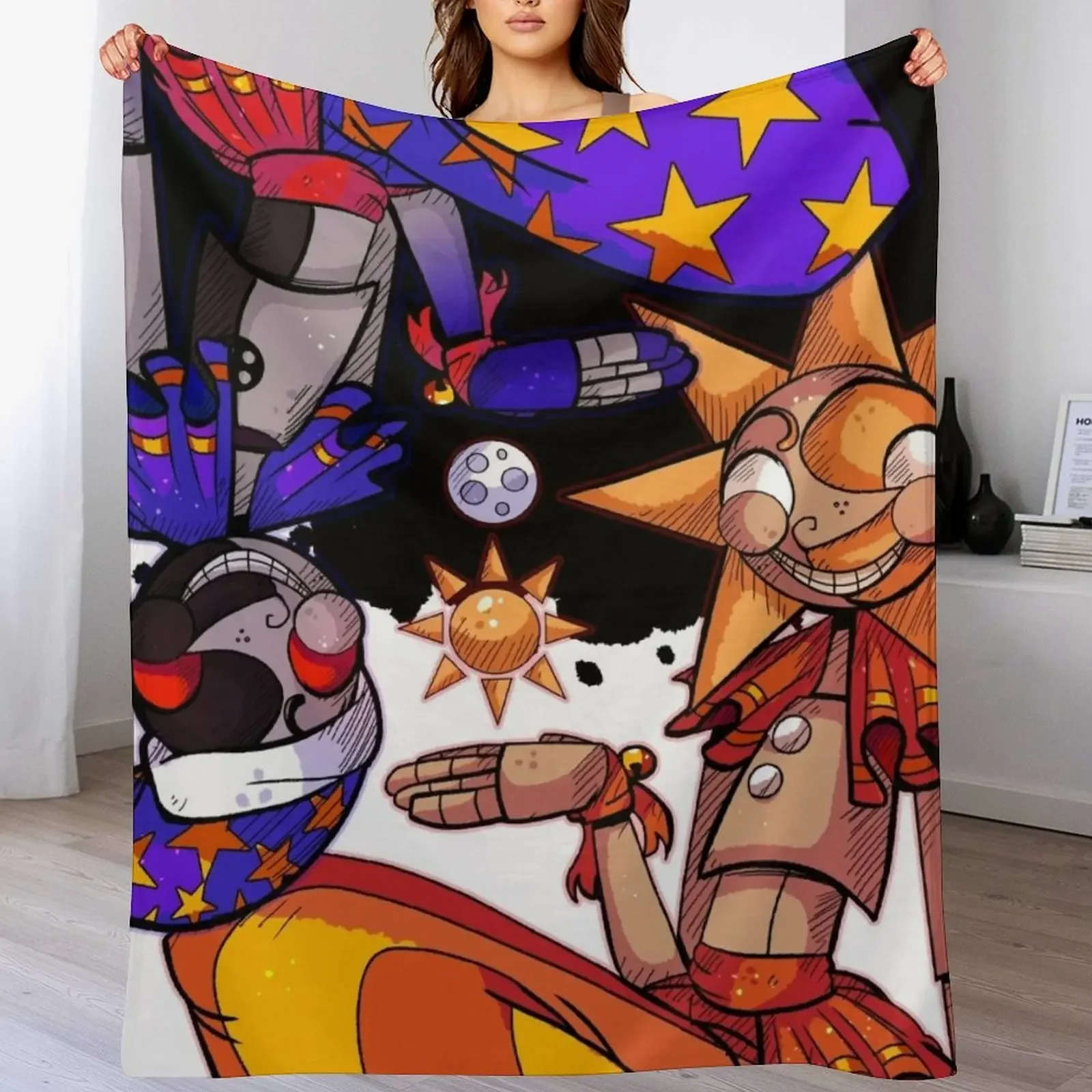 

Sun/Moon Throw Blanket Flannels Furrys Cute Heavy Blankets